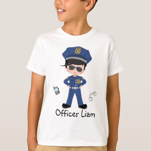Personalized Boys Police Officer Law Enforcment T_Shirt