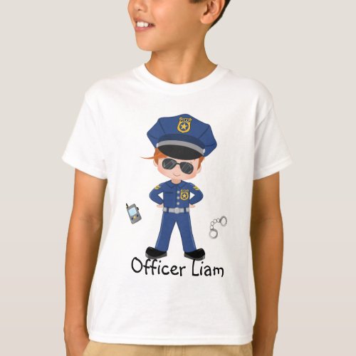 Personalized Boys Police Officer Law Enforcment T_Shirt