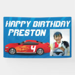 Personalized Boys Race Car Birthday Party Photo Banner