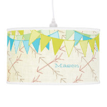 Personalized Boys Room Banner Modern Arrow Pattern Hanging Lamp