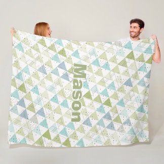 Personalized Boy's Room Modern Teepee Pattern Fleece Blanket