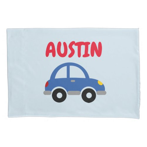 Personalized boys room pillowcase with cute car