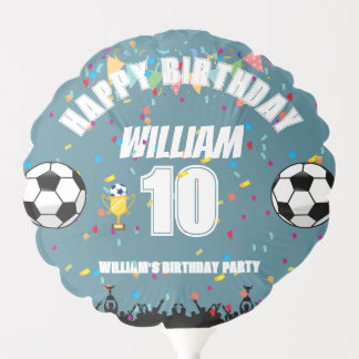 Personalized Boys Soccer Birthday Balloons