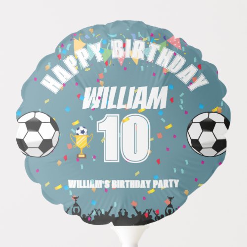 Personalized Boys Soccer Birthday Balloons