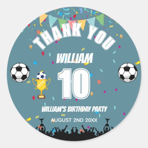Personalized Boys Soccer Birthday Stickers