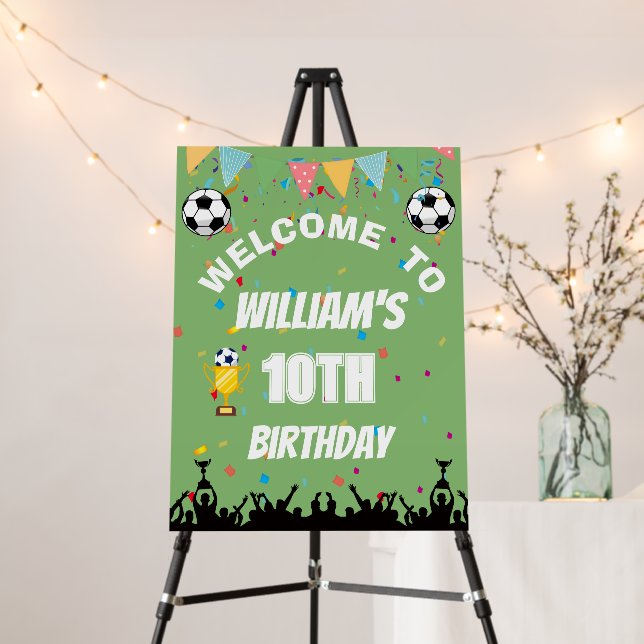 Personalized Boys Soccer Birthday Welcome Board (In Situ (Stand))
