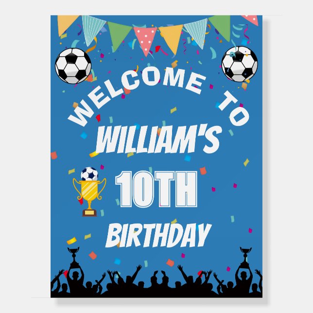 Personalized Boys Soccer Birthday Welcome Board (Front)