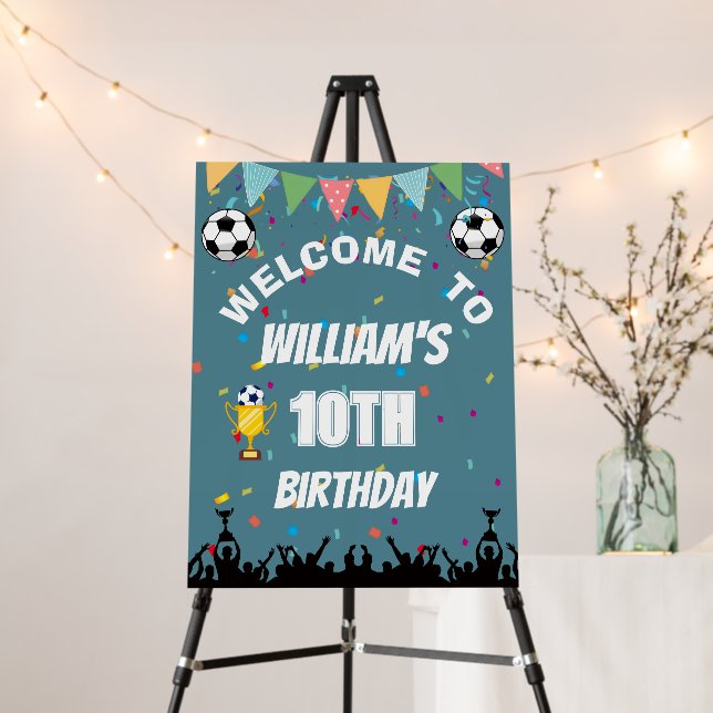 Personalized Boys Soccer Birthday Welcome Board (In Situ (Stand))