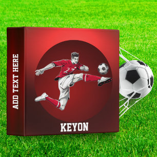 Personalized Boys Soccer Custom Name keepsake Gift 3 Ring Binder