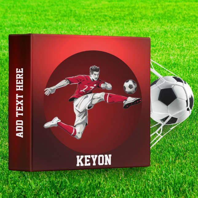 Personalized Boys Soccer Custom Name keepsake Gift 3 Ring Binder (Creator Uploaded)