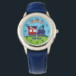 Personalized Boys Train Choo Choo Watch by CBendel<br><div class="desc">Personalize this cute watch with your child's name.  This design features a steam train engine and clock face numbers.  To change the font style,  size or color,  click on the Customize It button. © Cindy Bendel Designs LLC All Rights Reserved.</div>