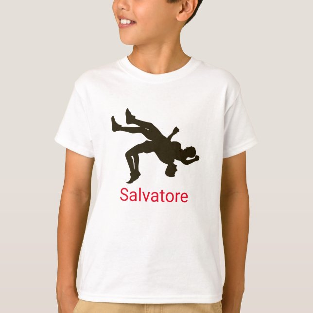 Personalized Boys Wrestling T shirt (Front)