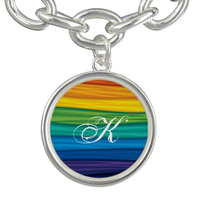 Personalized Bracelet lgbtq rainbow flag lesbian g (Design)