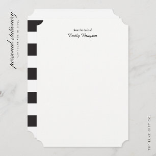 Personalized Bracket Edge Note Cards Stripes