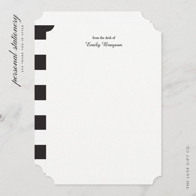 Personalized Bracket Edge Note Cards Stripes (Creator Uploaded)