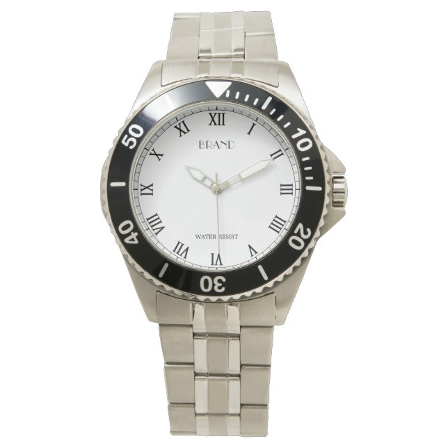Personalized Brand Men's Stainless Steel Bracelet Watch (Front)