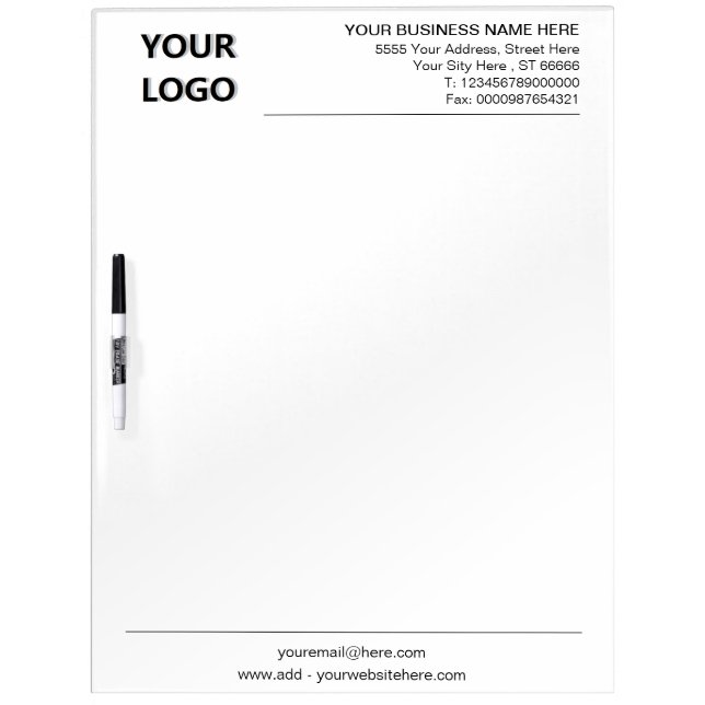 Personalized Branded Business Dry Erase Board (Front)