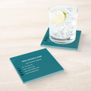Personalized Branded Company Glass Coaster Example