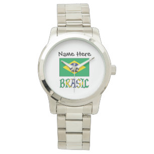 Personalized Brasil Bandera Watch