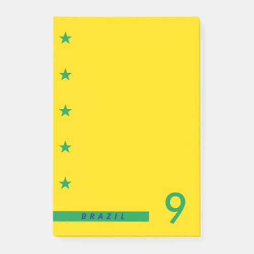 Personalized Brazil Flag Colors World Cup Soccer Post_it Notes