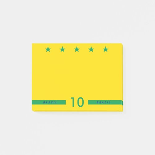 Personalized Brazil Flag Colors World Cup Soccer Post_it Notes