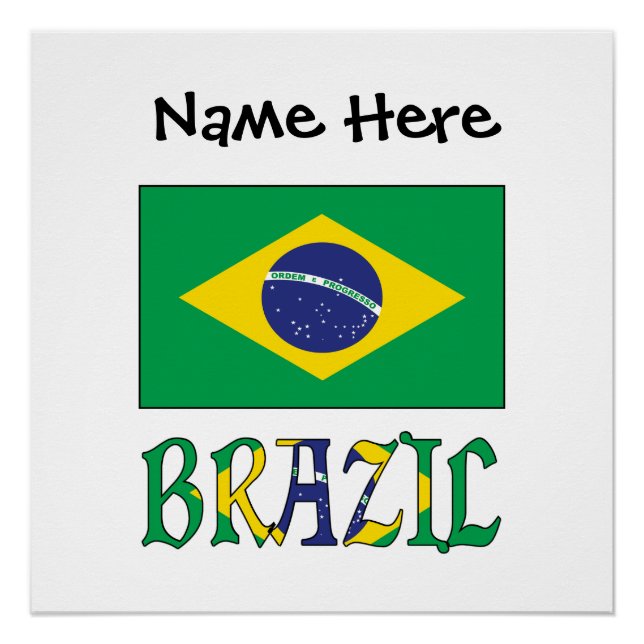 Personalized Brazil Flag Poster (Front)