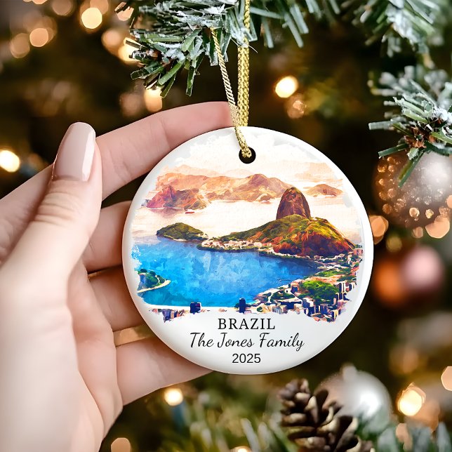 Personalized Brazil Ornament, Brazil Gift Ceramic Ornament (Creator Uploaded)
