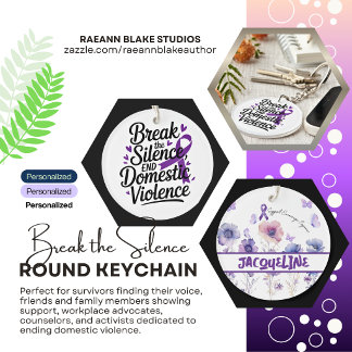 Personalized Break the Silence Domestic Violence Keychain