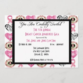 Personalized Breast Cancer Awareness Invitations.. Invitation by NightSweatsDiva at Zazzle