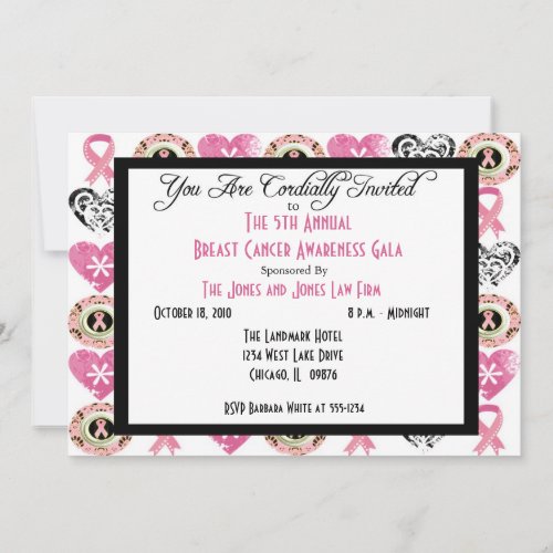 Personalized Breast Cancer Awareness Invitations..