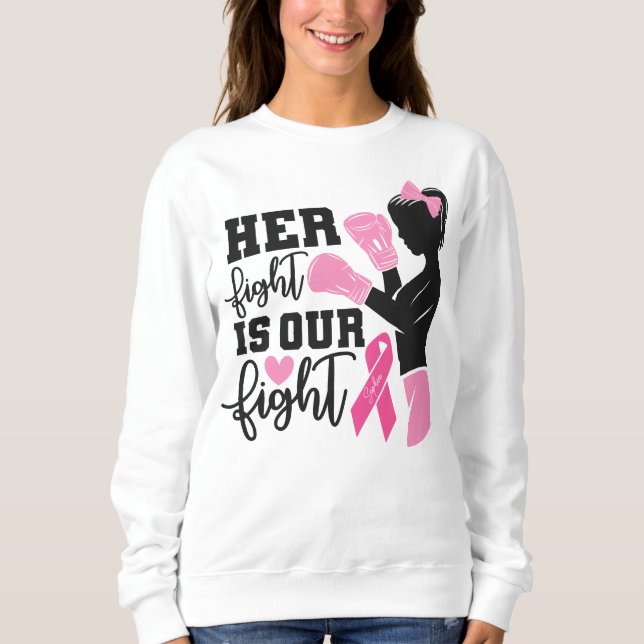 Personalized Breast Cancer Pink Ribbon Sweatshirt (Front)