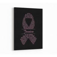 Personalized Breast Cancer Ribbon Wall Art
