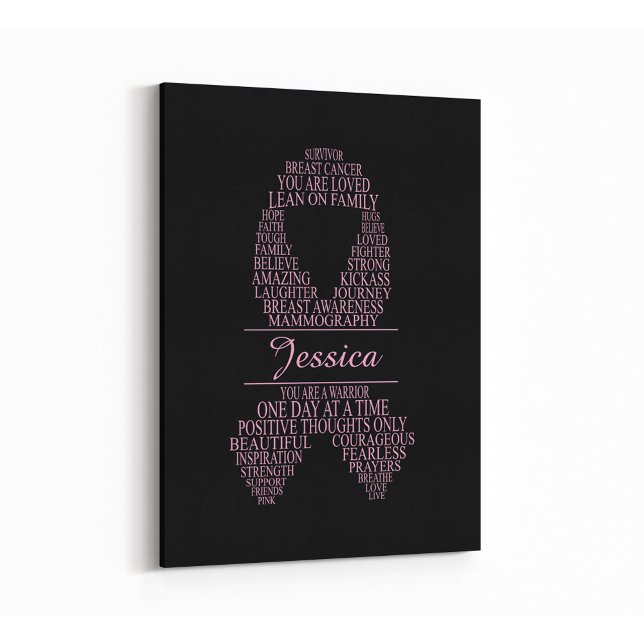 Personalized Breast Cancer Ribbon Wall Art (Creator Uploaded)