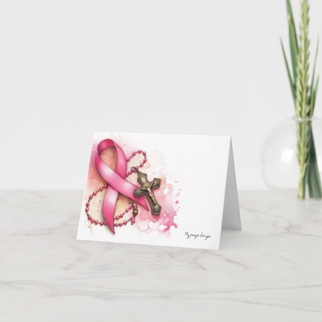 Personalized Breast Cancer Saint Prayer  Card (Front)