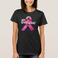 Personalized Breast Cancer Sparkle Pink Ribbon