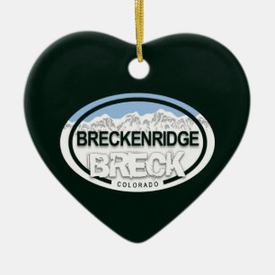 Personalized Breckenridge Colorado Rocky Mountain Ceramic Ornament