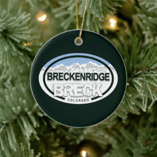 Personalized Breckenridge Colorado Rocky Mountain Ceramic Ornament