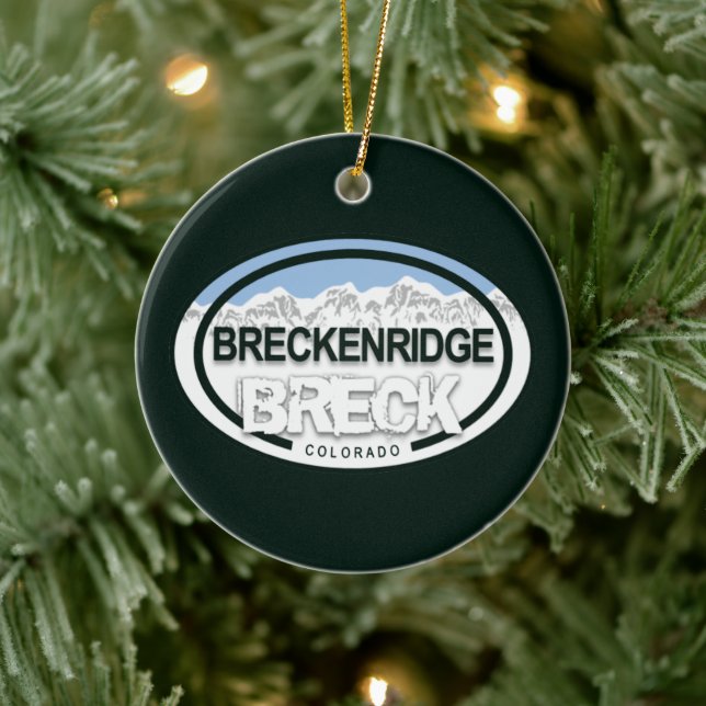 Personalized Breckenridge Colorado Rocky Mountain Ceramic Ornament (Tree)