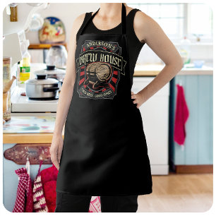 Personalized Brew House Label Beer Brewing Bar Pub Apron