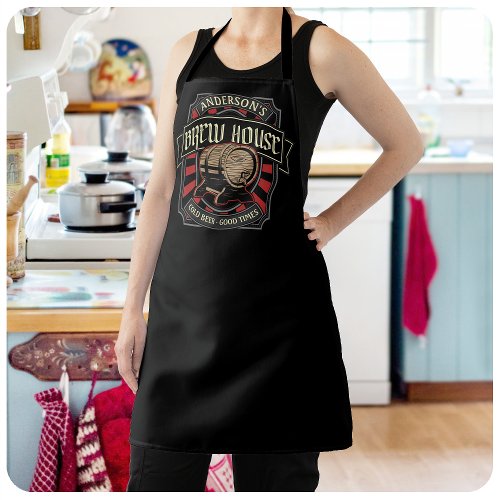 Personalized Brew House Label Beer Brewing Bar Pub Apron