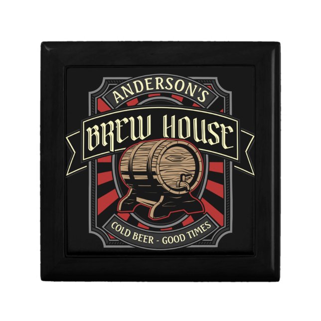 Personalized Brew House Label Beer Brewing Bar Pub Gift Box (Front)