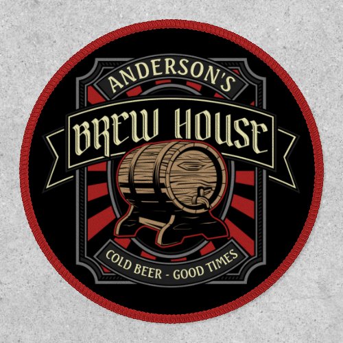 Personalized Brew House Label Beer Brewing Bar Pub Patch