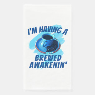 Personalized Brewed Awakenin' Cup Saucer Beans Paper Guest Towels
