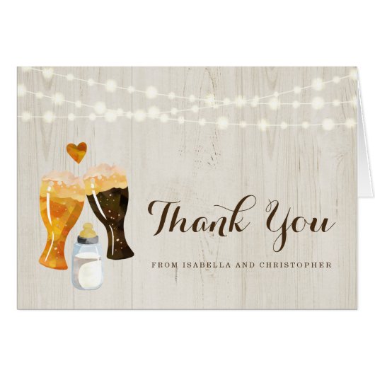 Personalized Brewery Beer Baby Shower Thank You (Front Horizontal)