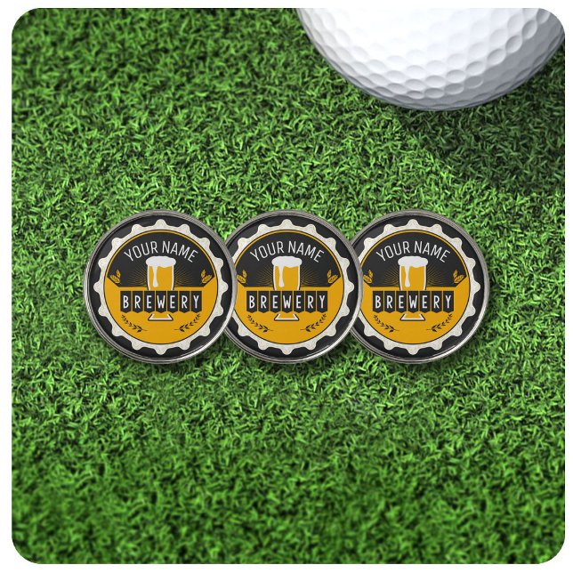 Personalized Brewery Beer Bottle Cap Bar  Golf Ball Marker (Creator Uploaded)