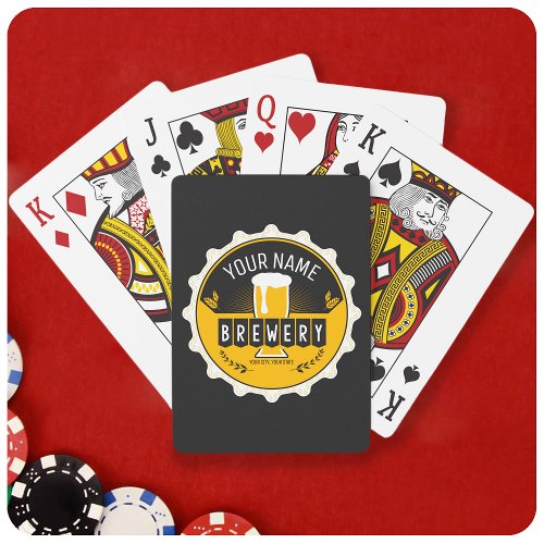 Personalized Brewery Beer Bottle Cap Bar Poker Cards
