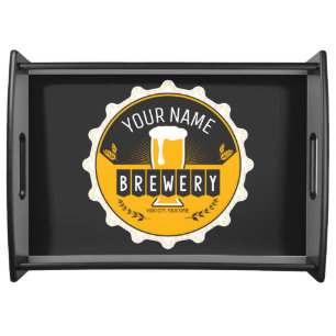 Personalized Brewery Beer Bottle Cap Bar Serving Tray