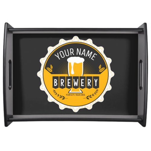 Personalized Brewery Beer Bottle Cap Bar  Serving Tray