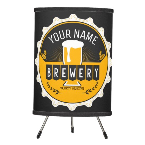 Personalized Brewery Beer Bottle Cap Bar Tripod Lamp