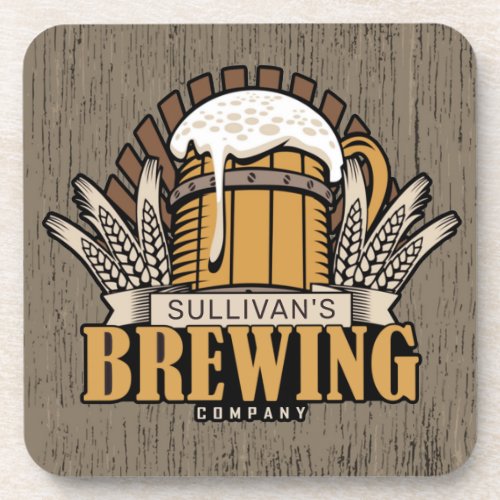 Personalized Brewery Beer Brewing Company Bar Beverage Coaster